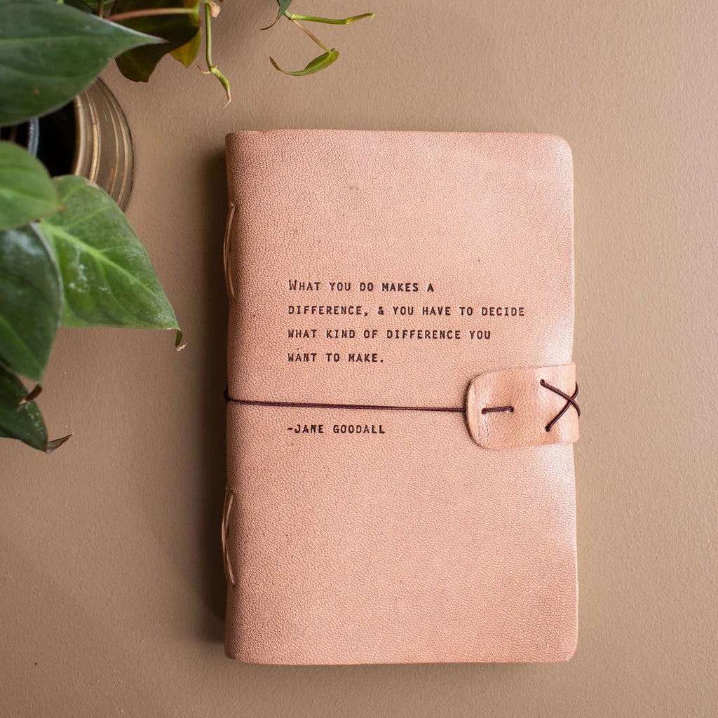 Jane Goodall Artisan Leather Journal - Blush