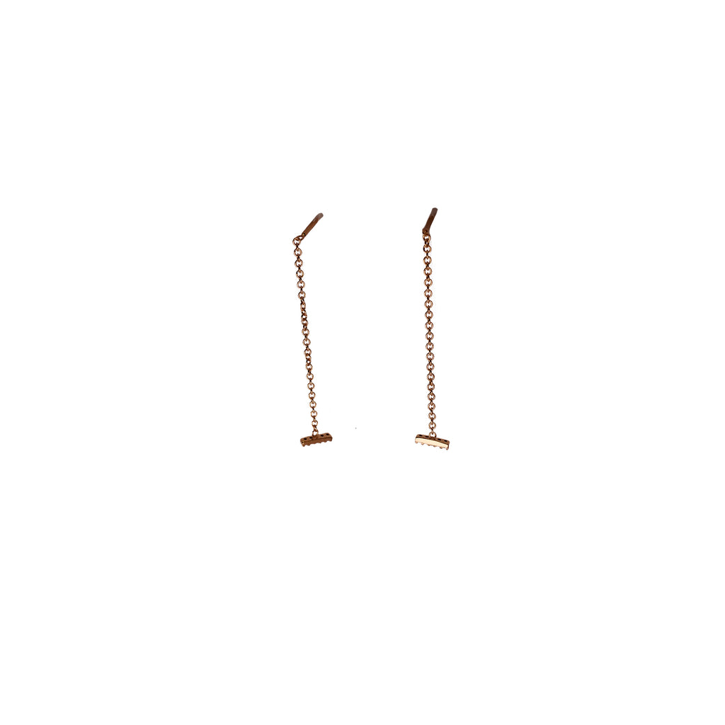 Gold Plated Black Stone Bar Threaders