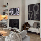 L-O-V-E Art Print in Black - Grey Wood