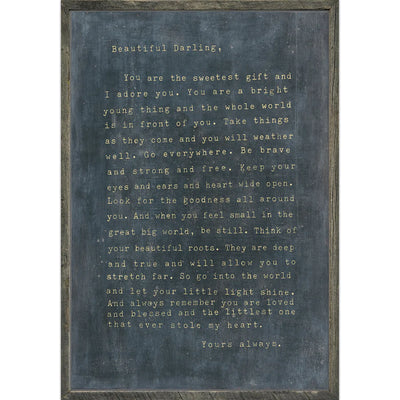 Letter for Sophie Art Print in Charcoal