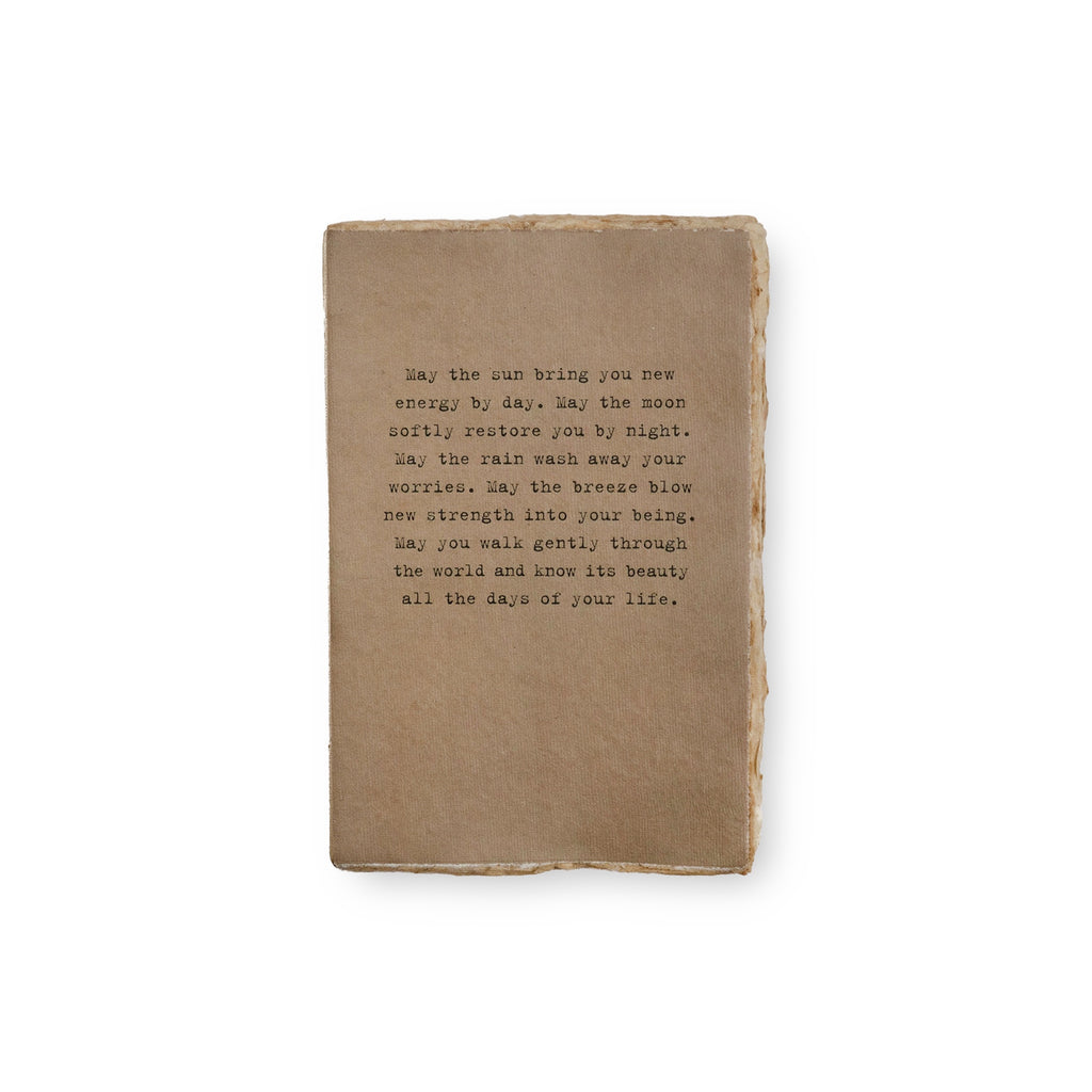 May The Sun Medium Deckled Edge Notebook - Sage