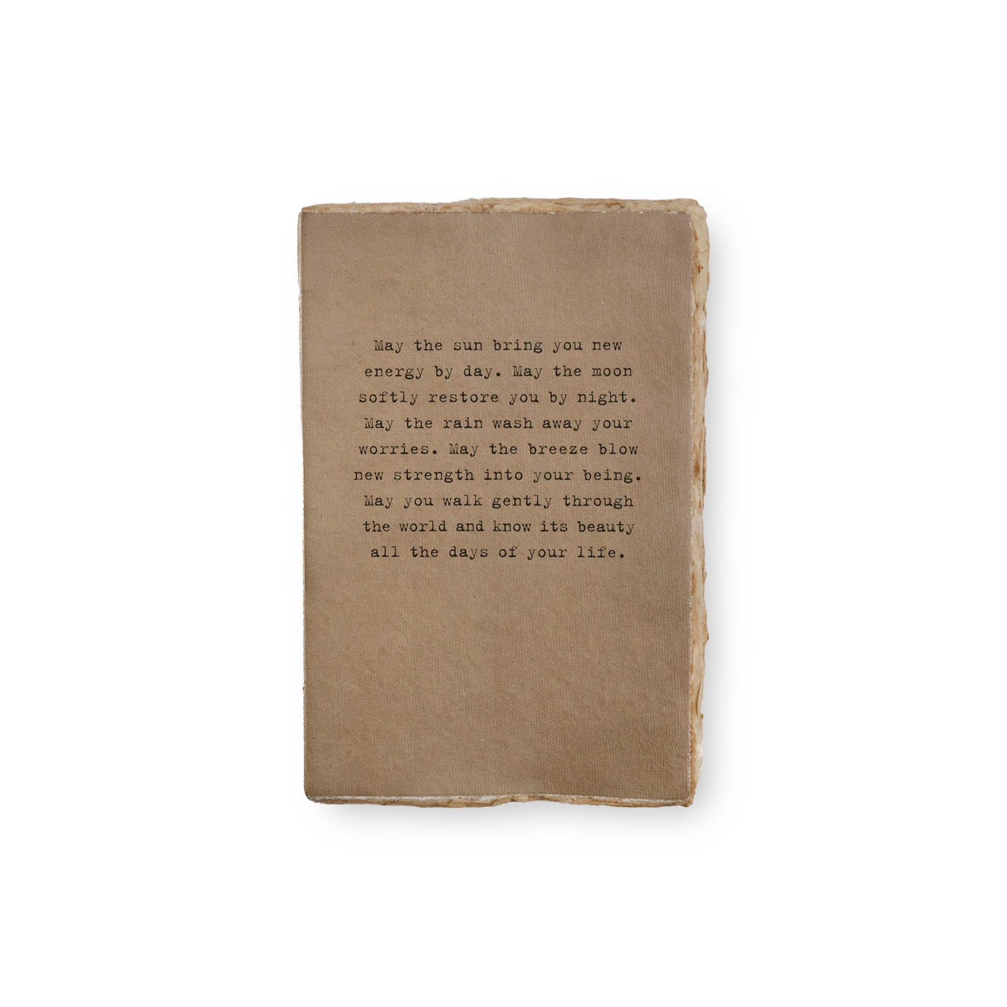 Medium May The Sun (Apache Blessing) Deckled Edge Notebook 4"x6" - Sage