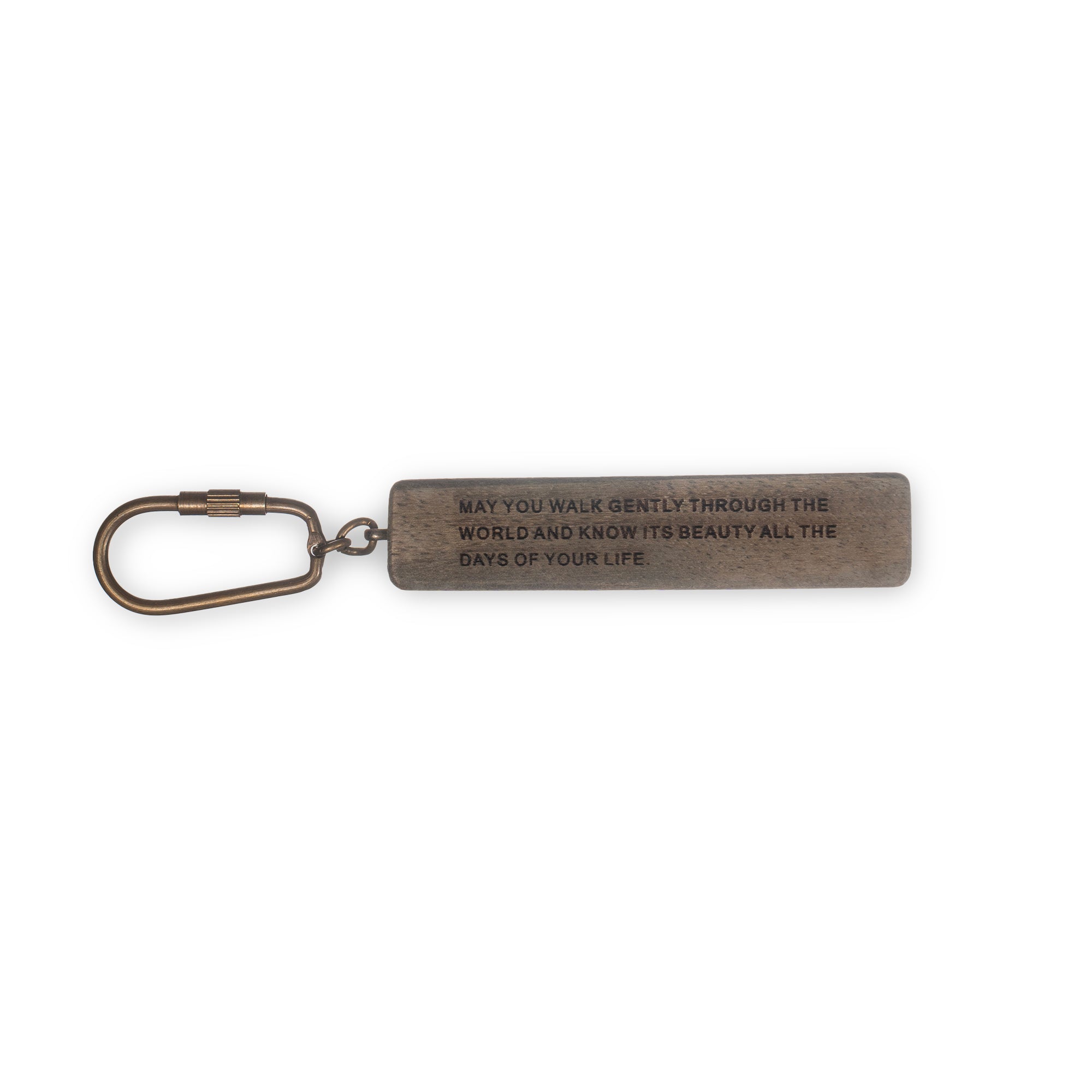 May You Walk Gently Wood Keychain