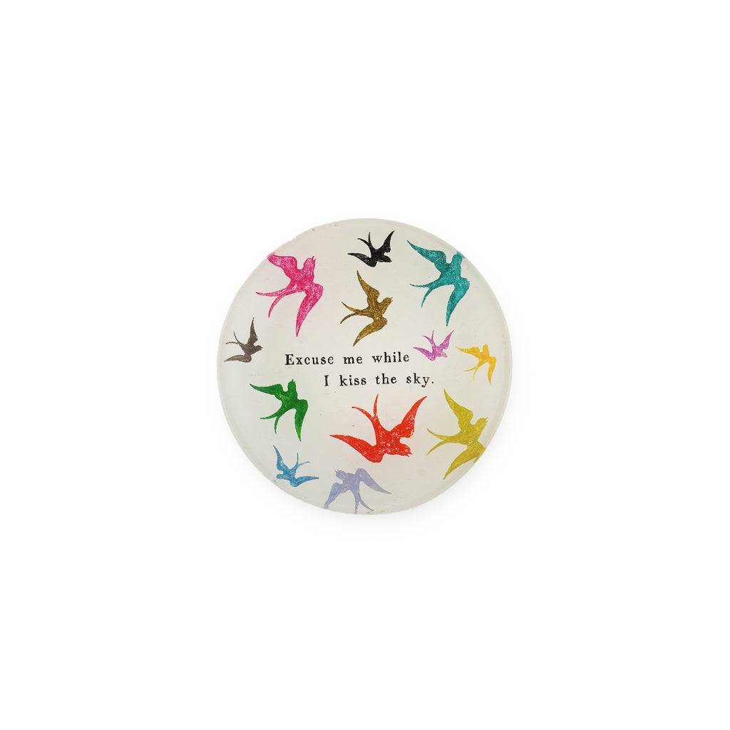Excuse Me While I Kiss The Sky Mini Round Decoupage Plate - 4"