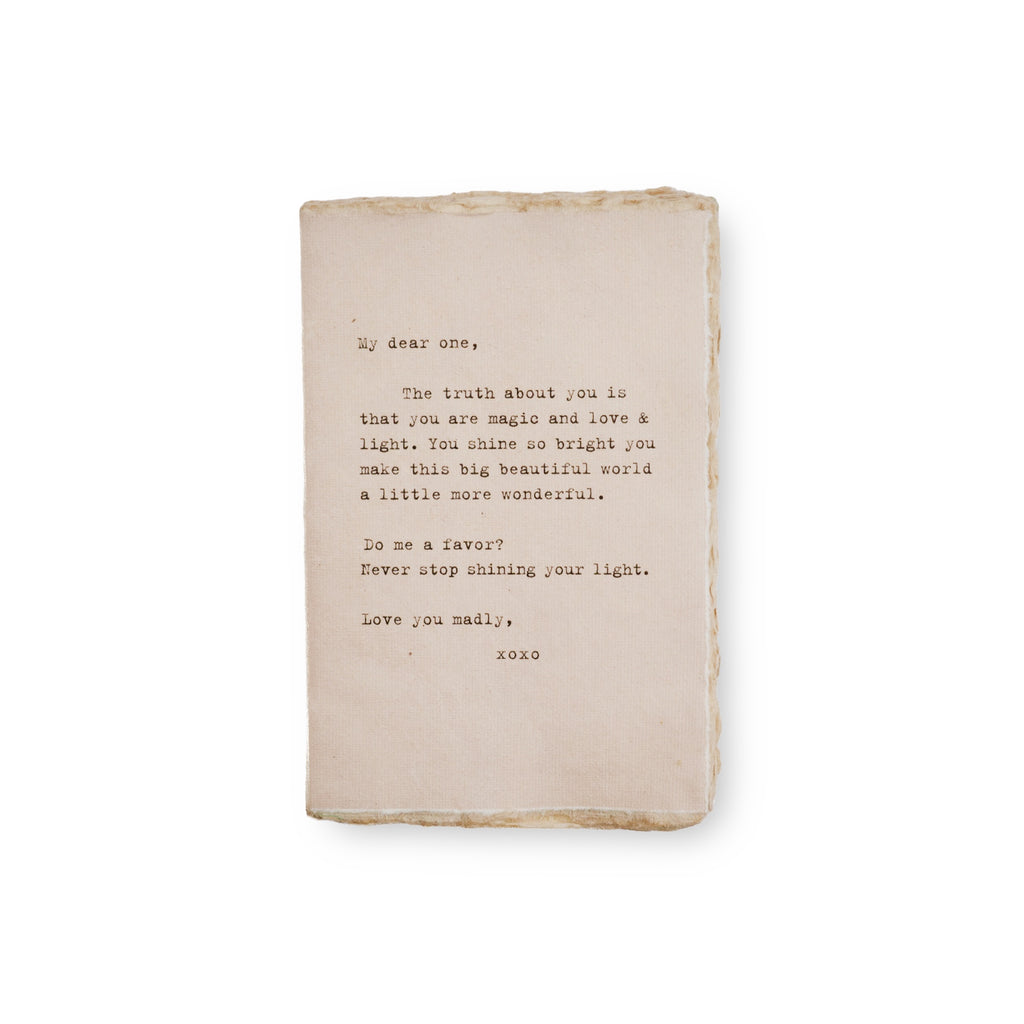 Never Stop Shining Medium Deckled Edge Notebook - Rose