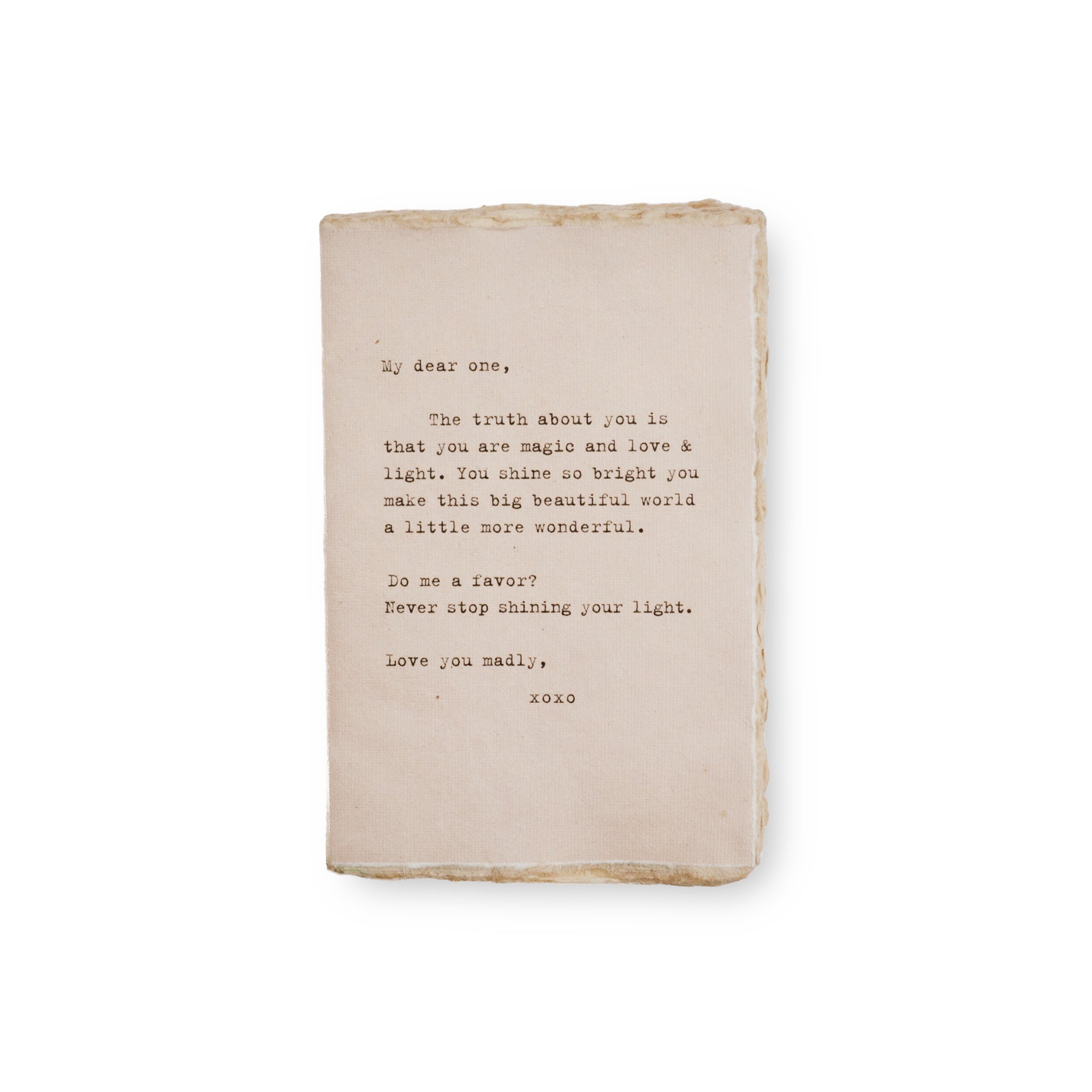 Medium Never Stop Shining Deckled Edge Notebook 4"x6" - Rose