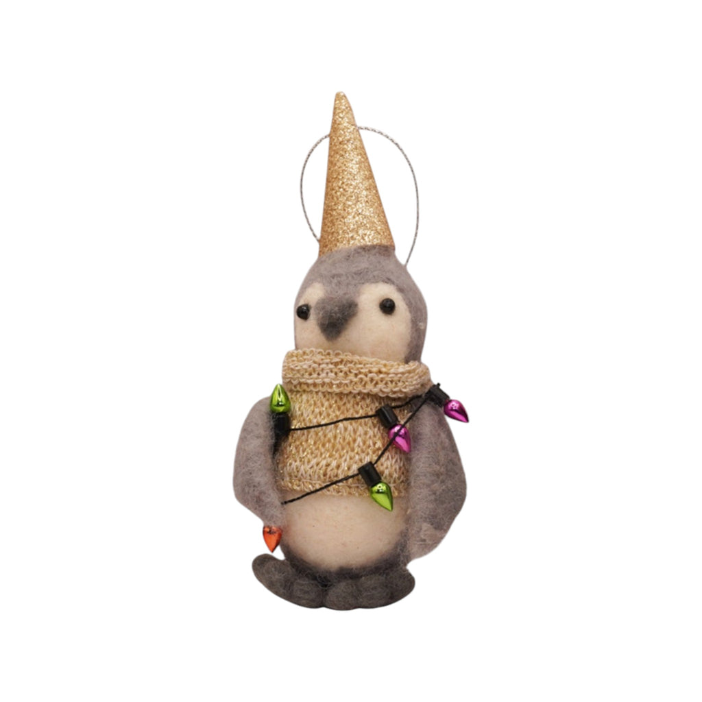 Girl Penguin With Sparkly Party Hat Ornament - Huddle of Penguins Collection