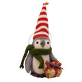 Boy Penguin With Red & White Long Cap Ornament - Huddle of Penguins Collection