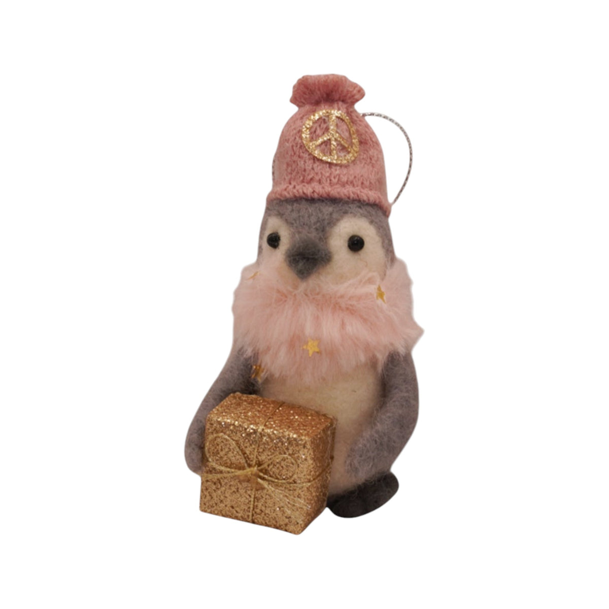 Girl Penguin With Peace Sign Beanie Ornament - Huddle of Penguins Collection
