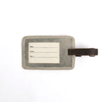 Cheshire Cat Leather Luggage Tag - Stone