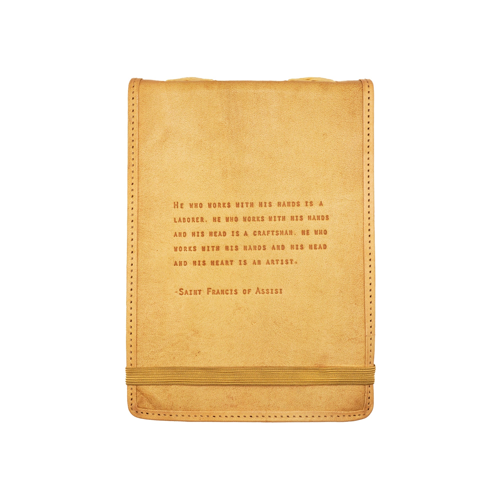 His Heart Is An Artist Signature Leather Journal - Honey