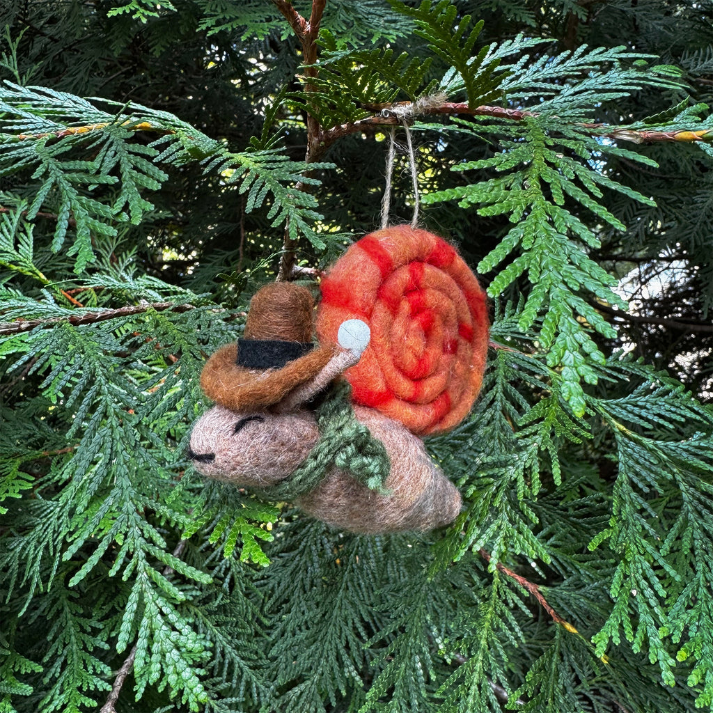 Felt Dapper Snail Ornament