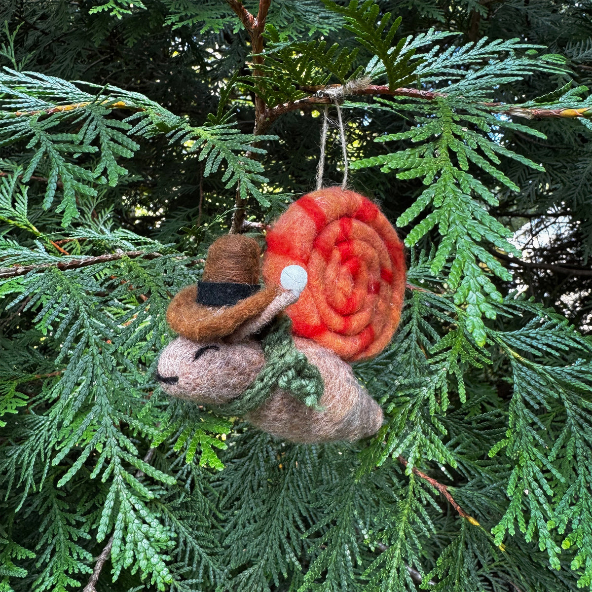 Felt Dapper Snail Ornament