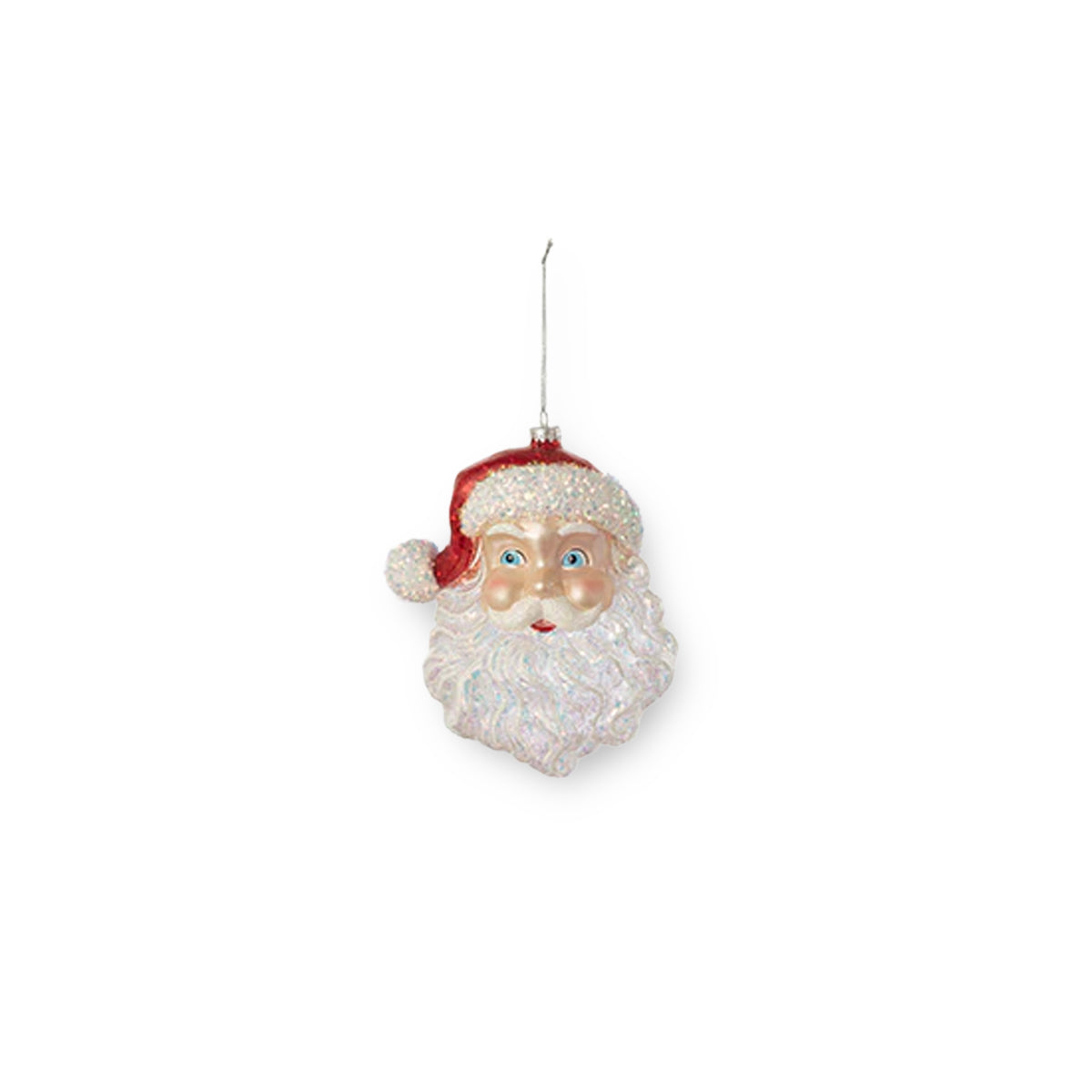 Sparkly Glass Santa Ornament