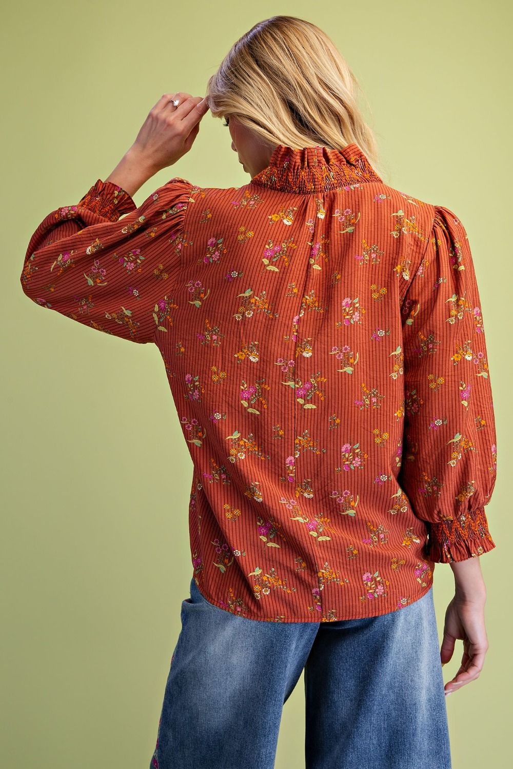 Floral Printed Crinkle Blouse