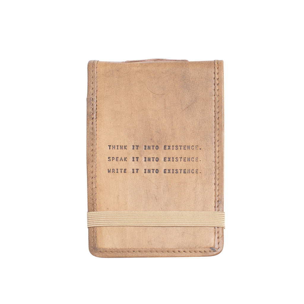 ***Think Speak Write Mini Signature Leather Journal - Maple