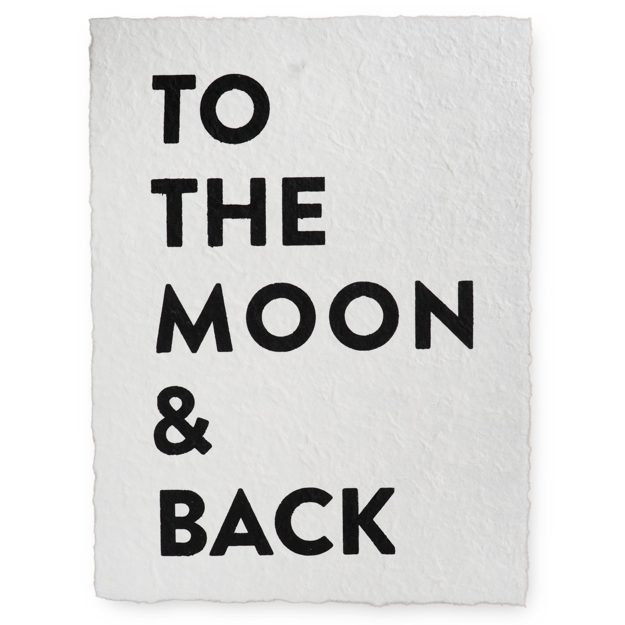 ***Handmade Paper Print - Moon & Back - 12"x16