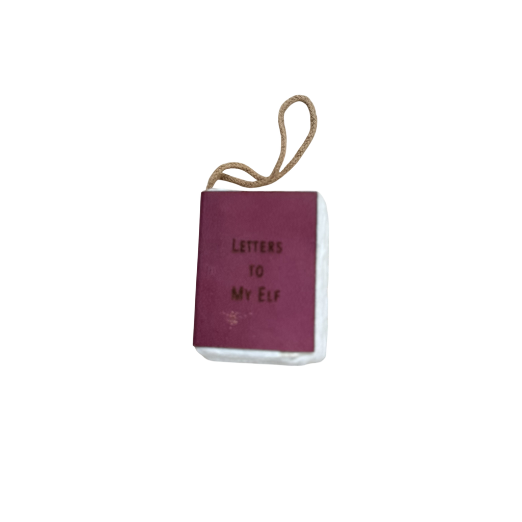 Little Book Ornament with Cotton Hanger - Letters to My Elf