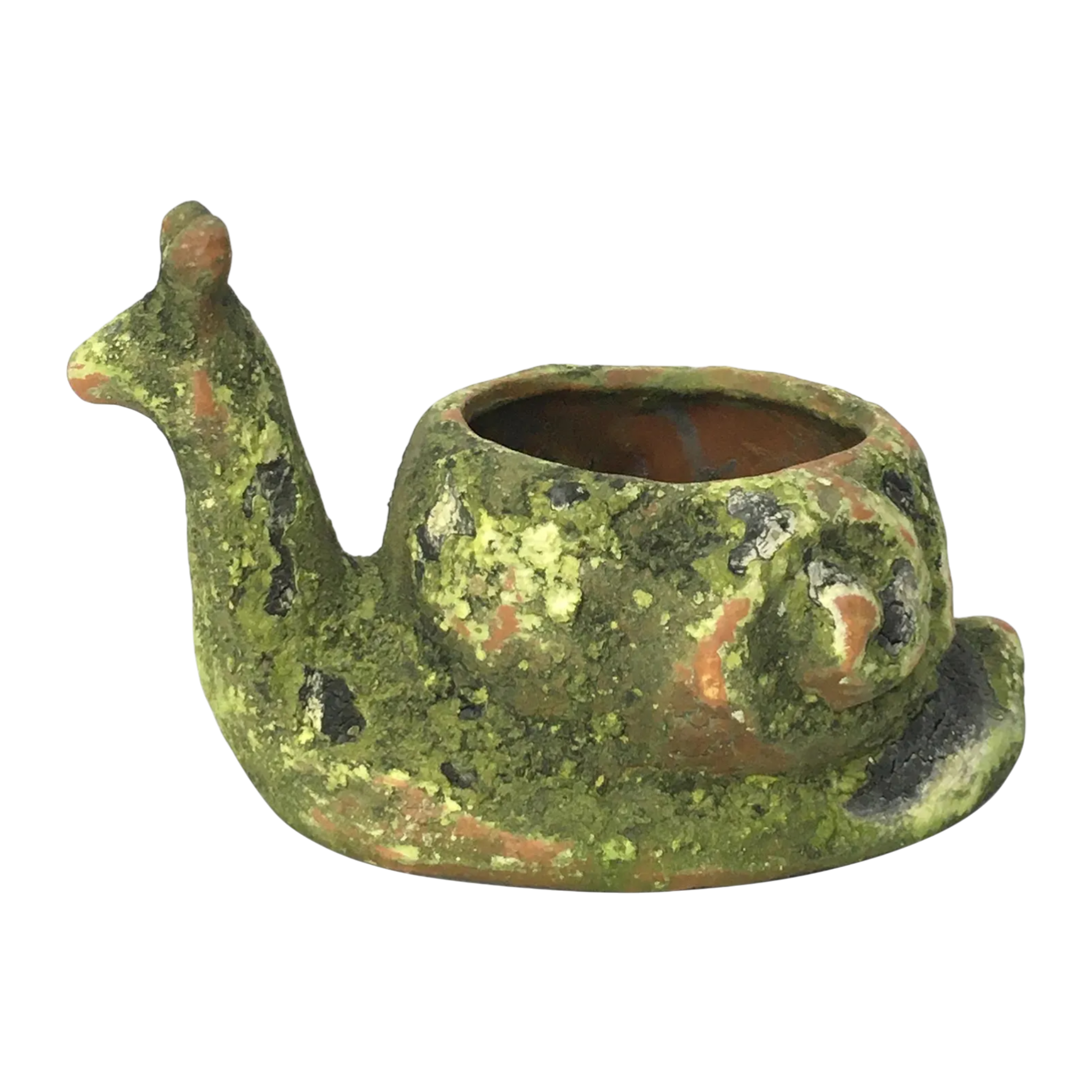 Mossy Terra Cotta Snail Planter