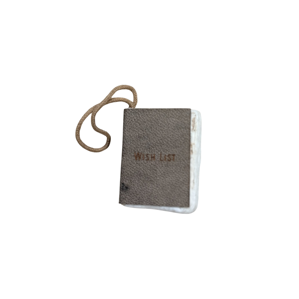 Little Book Ornament with Cotton Hanger - Wish List