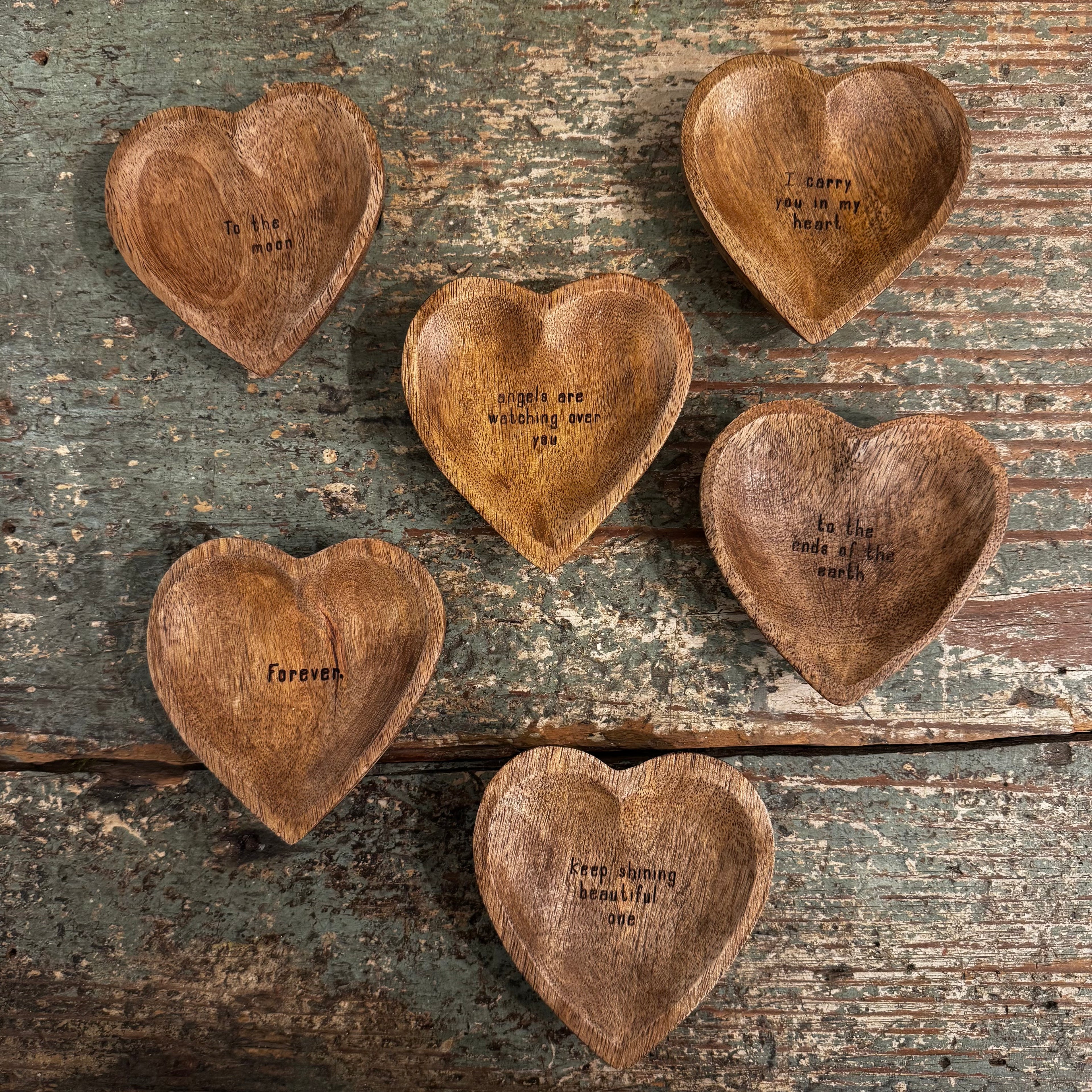 Wood Heart Trinket Tray - To The Ends Of The Earth