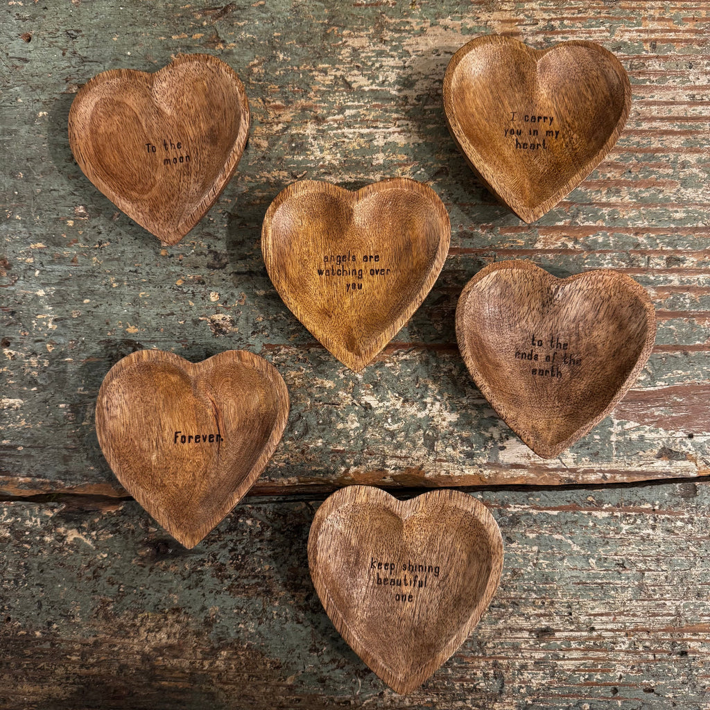 Wood Heart Trinket Tray - Forever