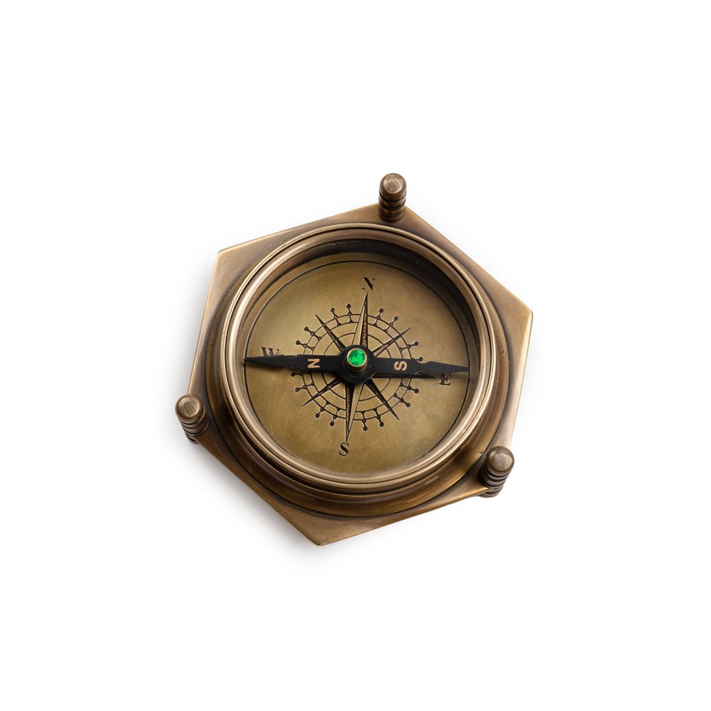 Oscar Wilde Tripod Compass in Wooden Box