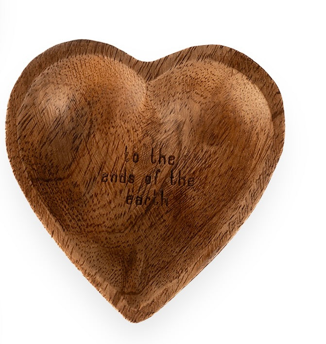 Wood Heart Trinket Tray