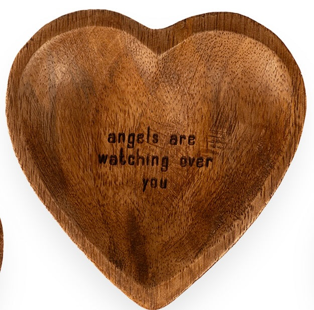 Wood Heart Trinket Tray