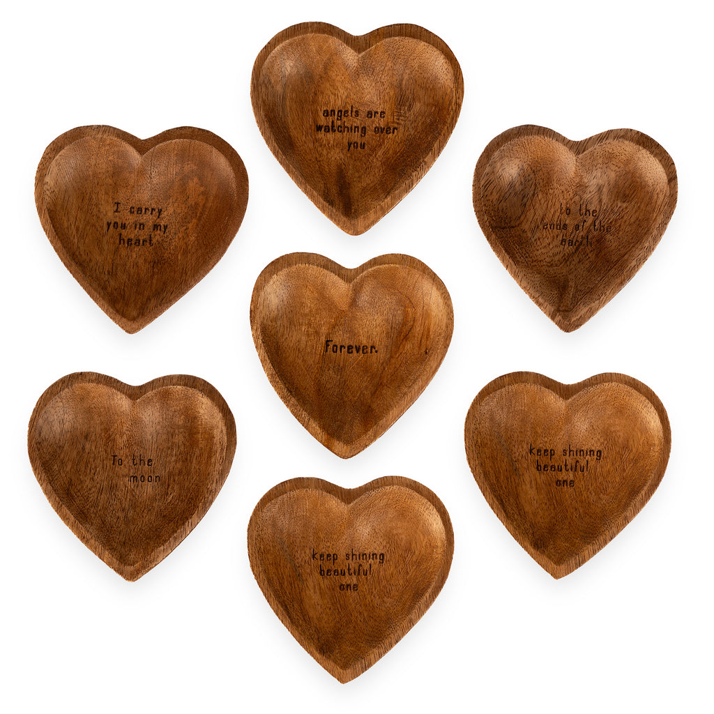 Wood Heart Trinket Tray