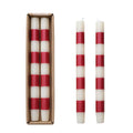 Unscented Taper Candles with Stripes in Box