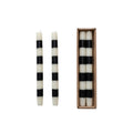 10"H Unscented Taper Candles w/ Stripes in Box, S/2