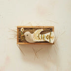 Wool Dove Ornament w/ Embroidery, Multi Color