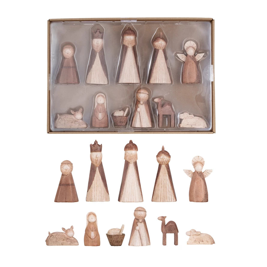Resin Nativity - Wood Finish