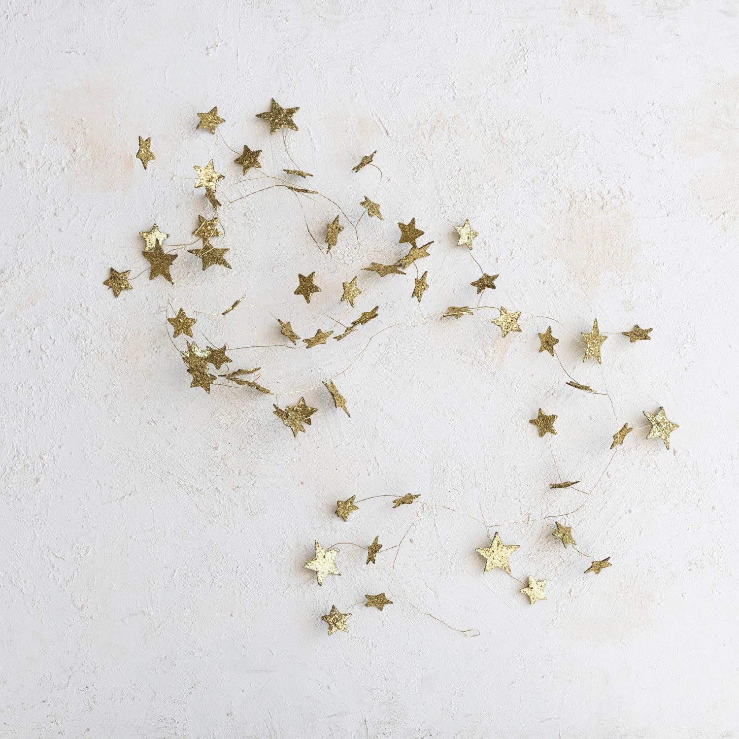 Glitter Paper Star Garland, Gold
