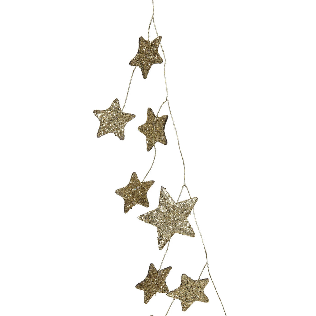 Glitter Paper Star Garland, Gold