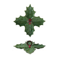 Ceramic Holly Leaf Shaped Dish w  Sections & Handle