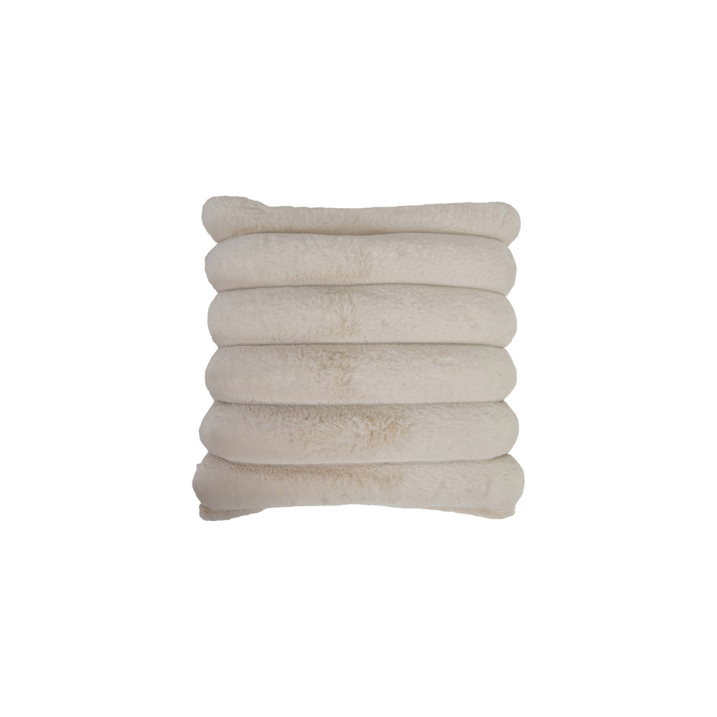 Square Faux Fur Pillow with Channel Stitch