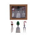 Cheese Knives with Glass Holiday Icon Handle, S/3