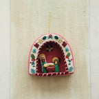 Wool Felt Holy Family Ornament with Embroidery