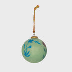 Hand-Painted Mercury Glass Ball Ornament with Flowers