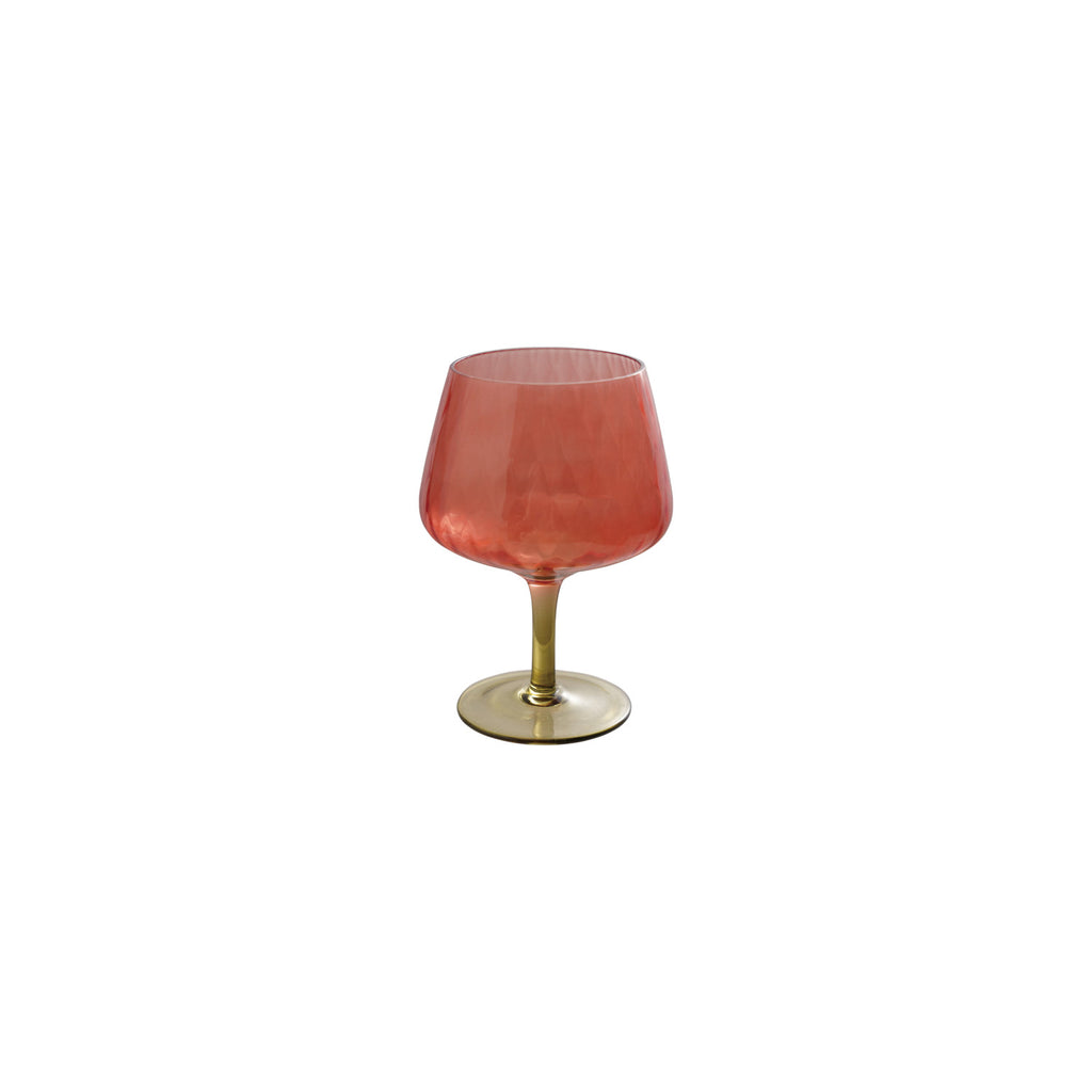Ribbed Stemmed Wine Glass