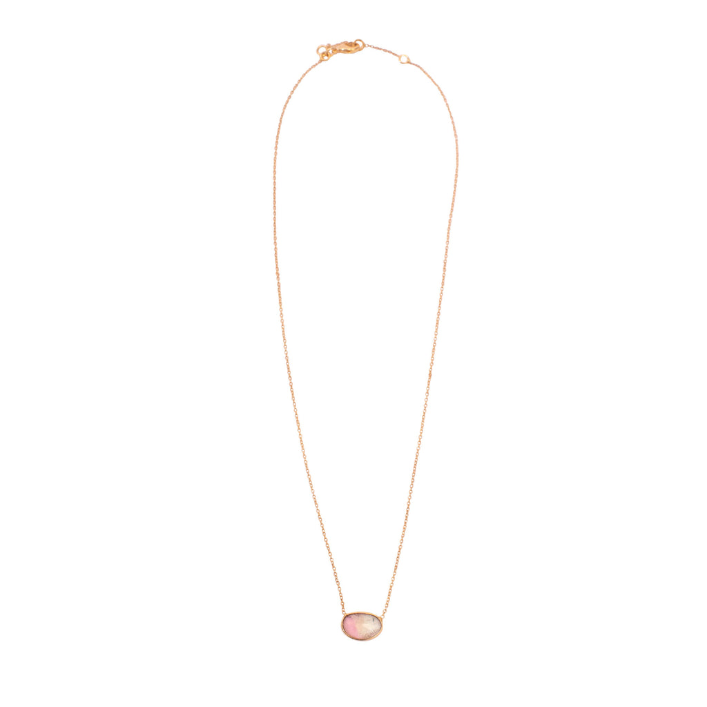 Watermelon Tourmaline Necklace - 16" + 2" Extender vary