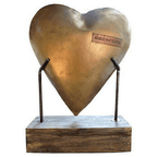 metal heart on base