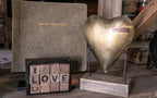 metal heart on base