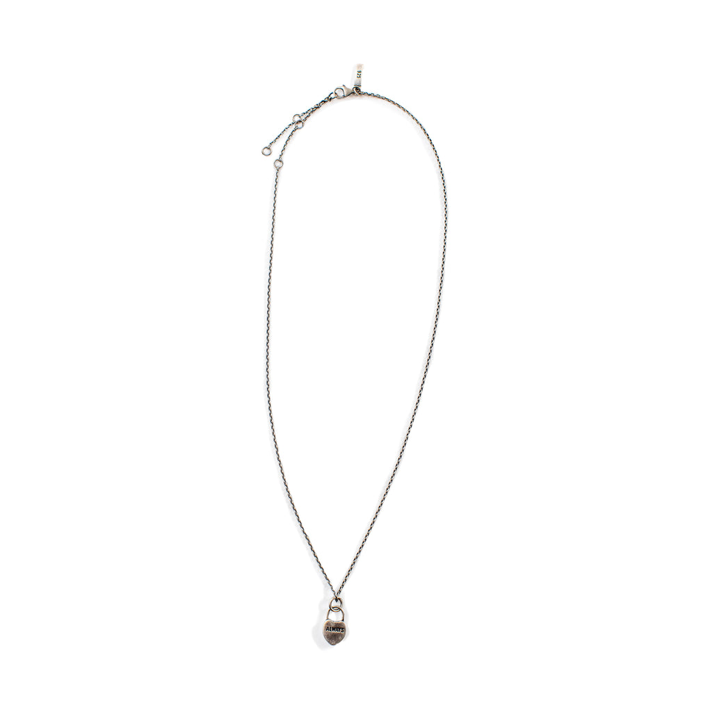 ***Small Heart Pendant (Always) Silver Necklace