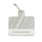 ***Eat, Drink & Be Merry Marble and Wood Serving Board