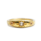 ***Triple White Topaz Starburst Ring