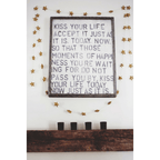 kiss your life art print, cream background with black/charcoal font