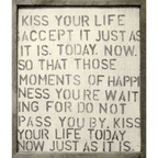  kiss your life art print, cream background with black/charcoal font